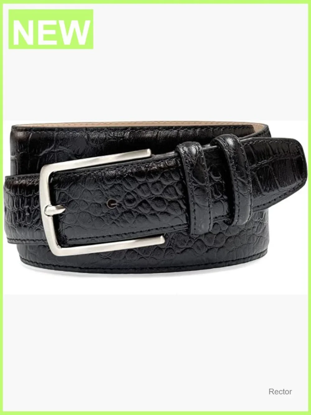 Genuine Leather Alligator Embossed Dress Belt 1-3/8